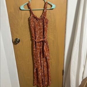 Maurices Terracotta Floral Jumpsuit